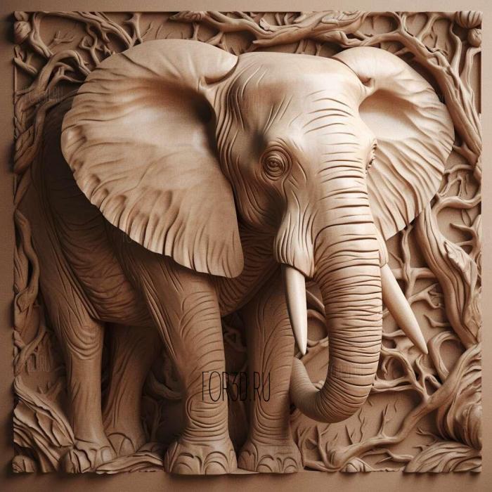 Elephant from Dumbo 2 stl model for CNC